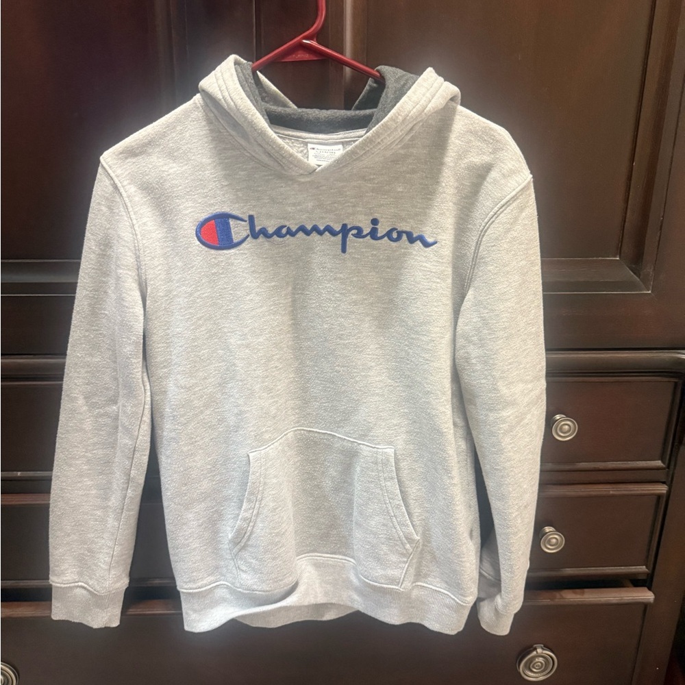 3 sweatshirts - Champion Light Gray Pullover Hoodie, two Underarmour hoodies